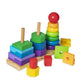 Melissa & Doug Geometric Stacker - Wooden Educational Toy