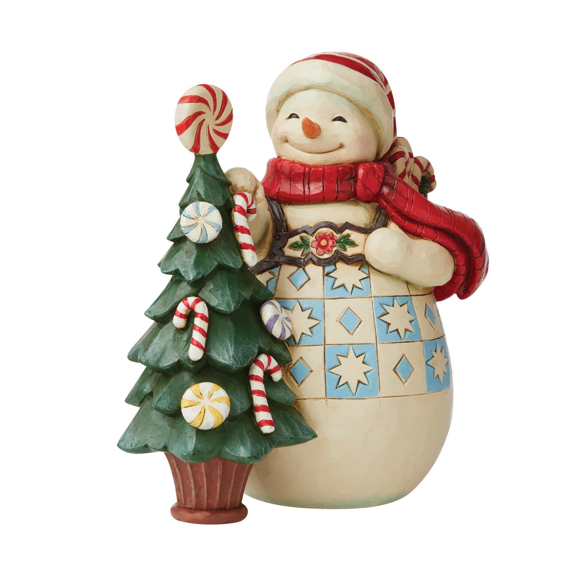 Jim Shore Snowman with Candy Cane Tree Hall Mark limited availability Sweet Christmas Traditions