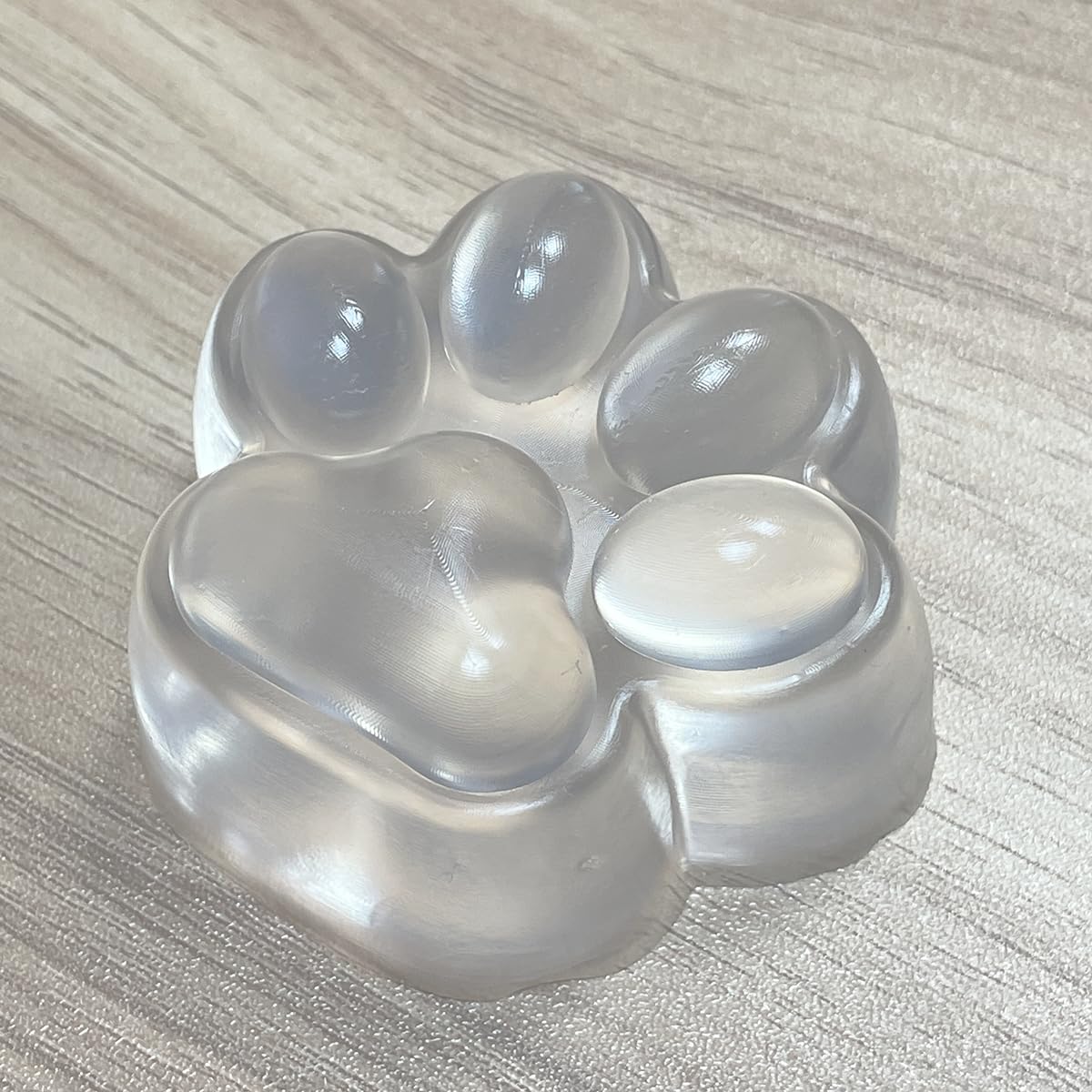 ANAOTA 4 Pcs Taba Squishy Cat Paw Stress Relief Toys, Silicone Fidget, 2 Pcs Clear Cat Paw