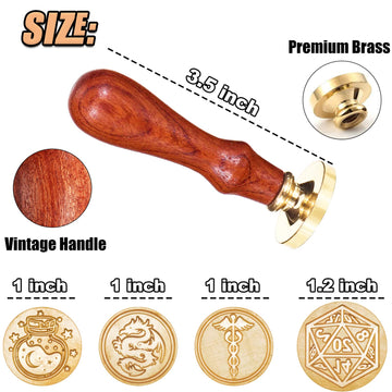 DND Wax Seal Stamp, Ideal Gift for Dungeons and Dragons/D&D Envelope Scroll. Fantasy Wax Seal Kit with Dragon/D20 Dice/Magic Pot