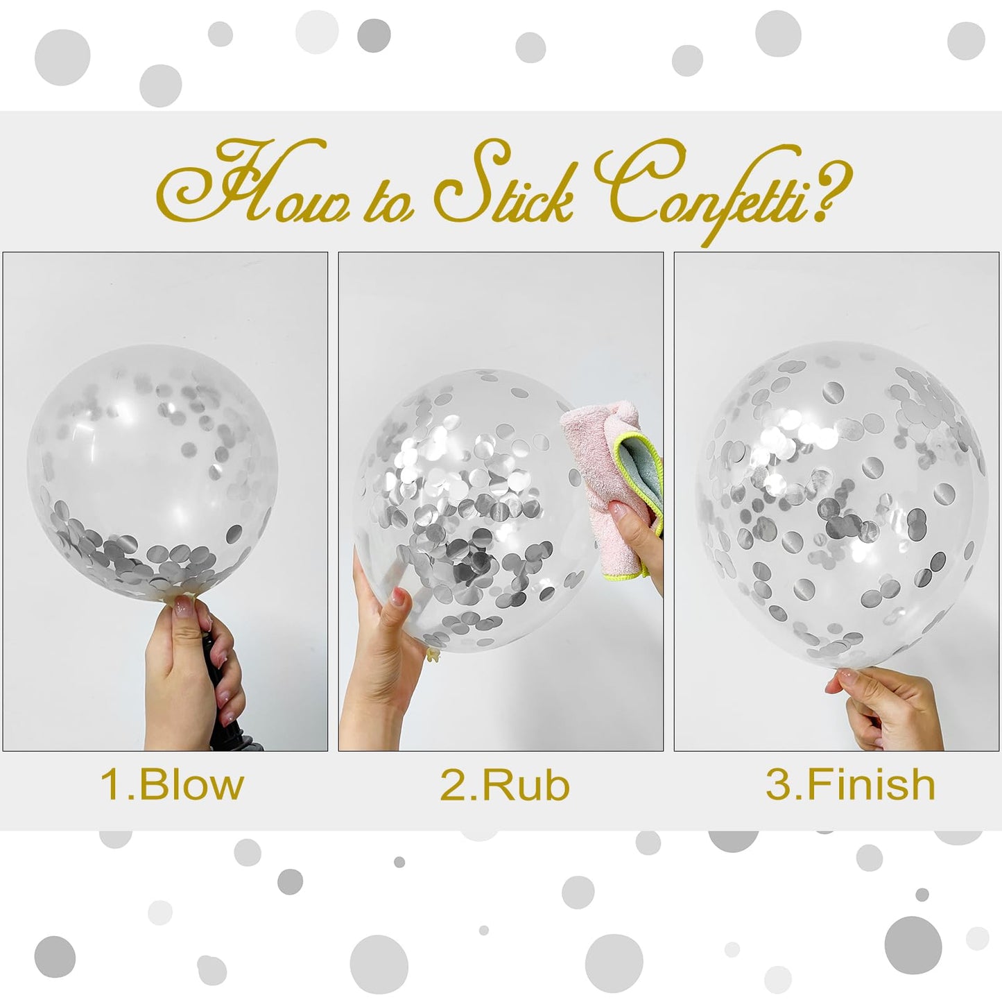Neburora White And Silver Confetti Balloons 60Pcs 12Inch White Metallic Silver Confetti Balloons For Wedding Engagement Graduati