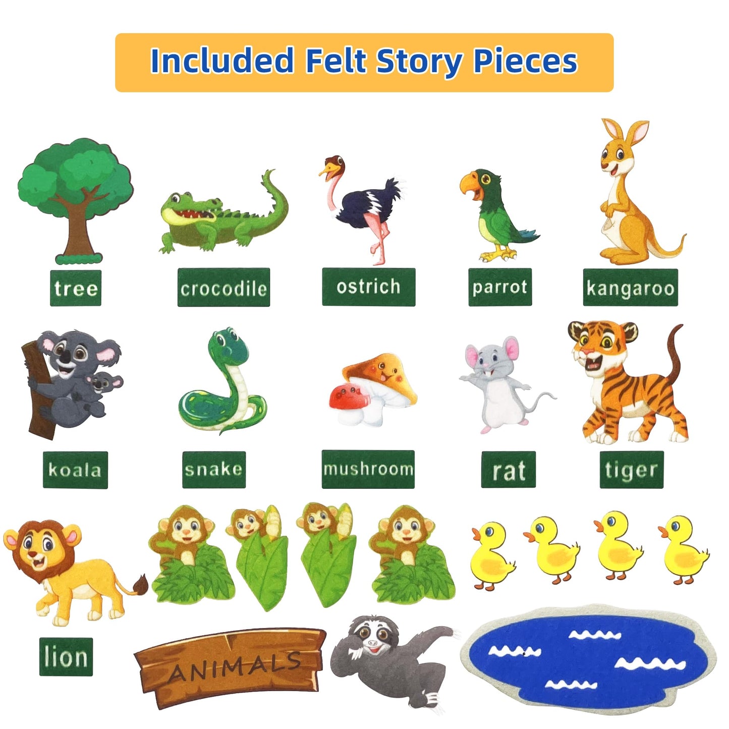 Foldable Felt Board for Toddlers, Double Sided Flannel Board Stories for Preschool, Early Learning Interactive Storytelling Felt