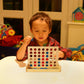 TOWO Wooden 4 in a Row Game - Classic Strategy Game for mature-themeds Children-Connect The 4 Discs of Same Colour in a Row - Travel Games Family Board Games Toys Gift for 6 Years Old Kids Boys Girls mature-themeds