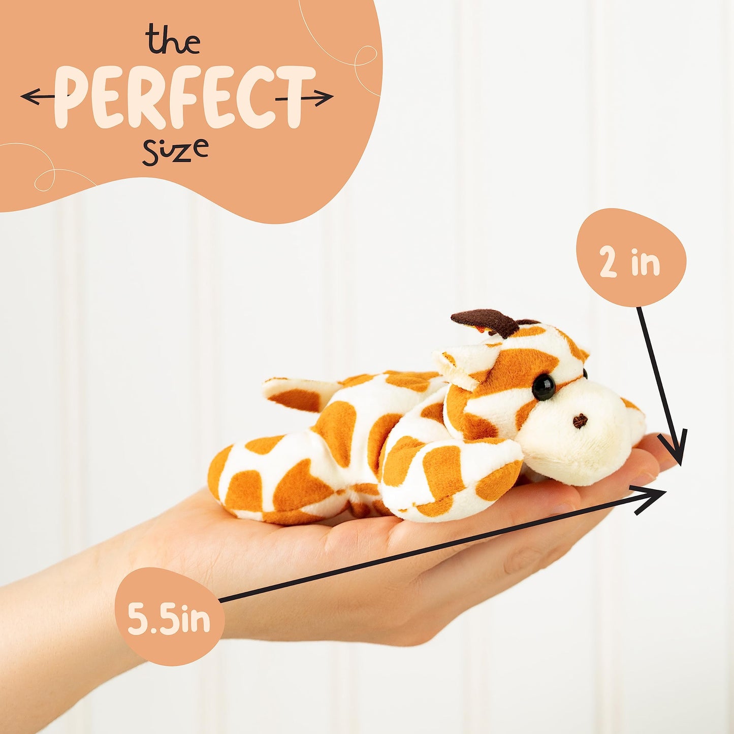 Forest & Twelfth Stuffed Giraffe, Single Mini Stuffed Animal Plush Toy For Kids, Safari Party Favors And Goody Bags, Classroom T