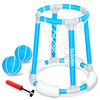 Sloosh Pool Basketball Hoop Toys, Floating Basketball Pool Game, Swimming Floats Toys With Balls Pump, Summer Outdoor Water Play Toy For Kids And Adults (Blue)
