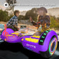 SIMATE 6.5" Self Balancing Scooter - Purple Yellow, Dual 250W Motors, LED Wheels, Bluetooth, P6 Model, 8.5 mph Max Speed, 8.