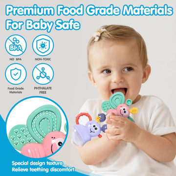 Supvib Baby Toys 0-6 Months, Infant Rattle Toys For Babies Teething, Baby Rattles 0-6 Months, Rattles Teethers For 0-3-6-12 Mont