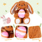 Simgoing Easter Bunny Stuffed Animal Cute Plush Rabbit Holding Easter Eggs Furry Bunny Plush Gift Happy Easter Basket Stuffers F