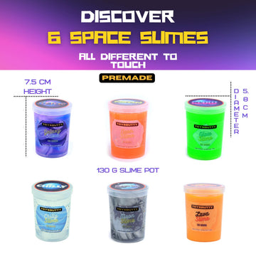 Toysbutty Slime Kit For Girls Boys, 6 Galaxy Stretchy None Sticky Slime Educational Toys With Space Slime Charms &Galactic Add I