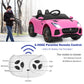 Costzon Ride On Car, 12V Licensed Jaguar F-Type Svr Battery Powered Ride On Toy W/Remote Control, Front/Rear Lights, Mp3, Music, 3 Speeds, Spring Suspension, Electric Vehicle For Kids (Pink)