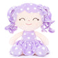 Gloveleya Soft Dolls Plush Figure Polka Dot Purple Dress Baby Doll Gift 12Inches
