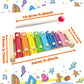 Wooden Xylophone For Kids,Toddler Xylophone Toy With 2 Child Safe Mallets,8 Diatonic Keys Musical Instruments For Preschoolers E