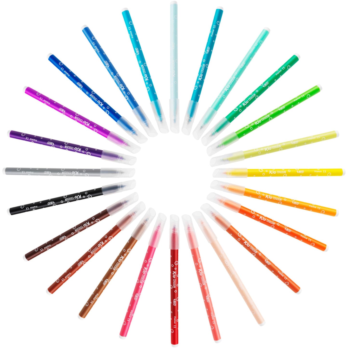 Bic Kids Kid Couleur Felt Tip Colouring Pens - Assorted Colours, Cardboard Wallet of 18