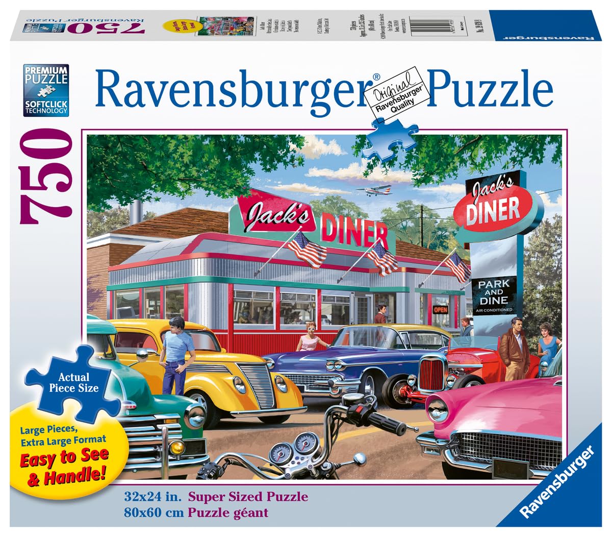 Ravensburger 750-Piece Jigsaw Puzzle - Softclick, Anti-Glare, Multi-Color, 31.5" x 23.5", Model 19938, Ideal Gift