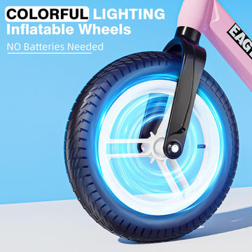 Eaglestone Colorful Lighting Toddler Balance Bike 3 Year Old,Lightweight Bike For 2 Year Old Boys Girls With Inflatable Tires And Adjustable Seat, Birthday Gift,Pink