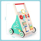 Asweets Wooden Baby Walker - Push & Pull Activity Toy, Medium Size, Color, Develops Motor Skills & Stimulates Creativity