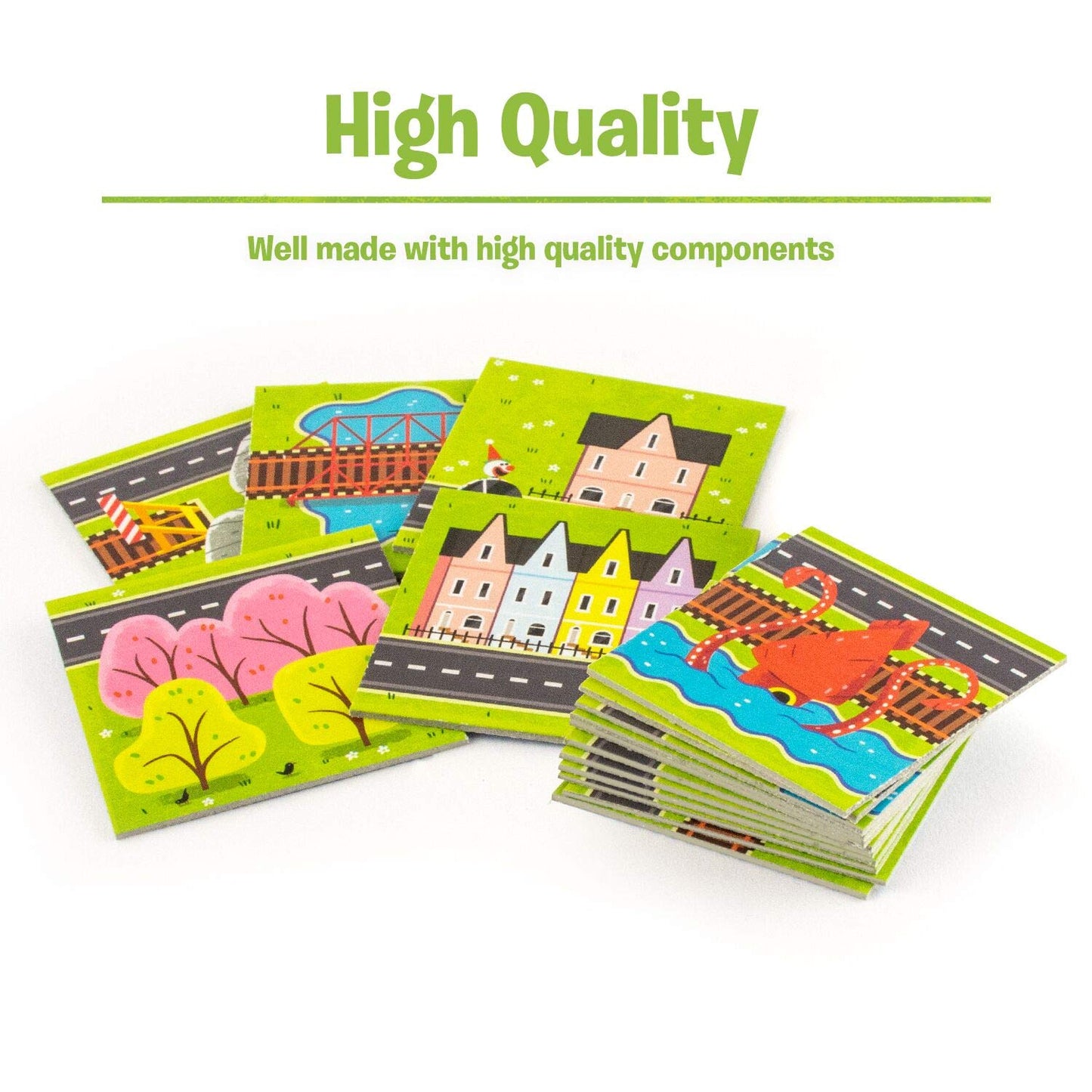 Ravensburger Rivers, Roads and Rails Matching Game - Multicolor, Cardboard, Model 22053, Award-Winning Design for Kids