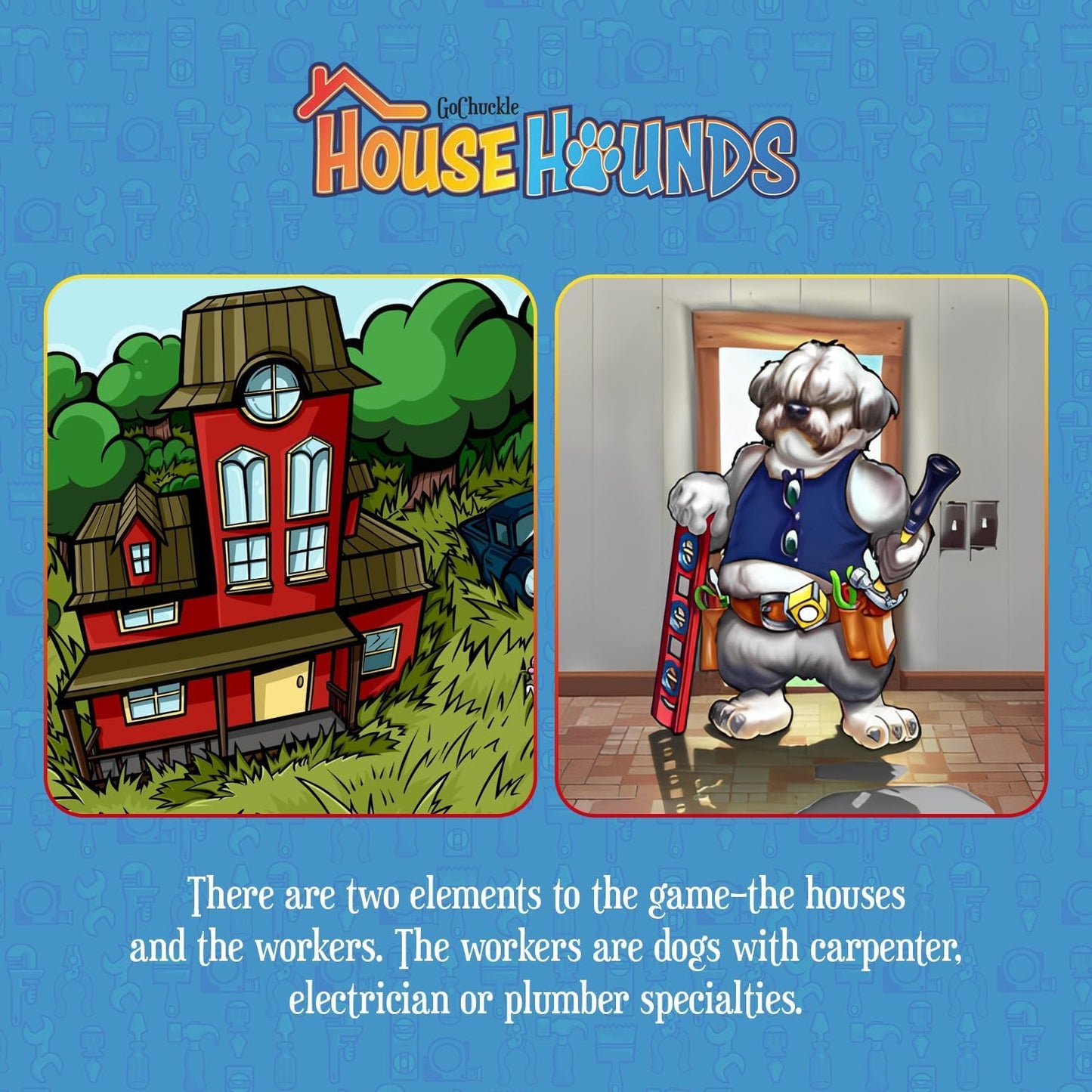 GoChuckle House Hounds Set Collection Card Game - A Race to Collect Workers Needed to Fix up Broken Down Houses, Strategy Game f