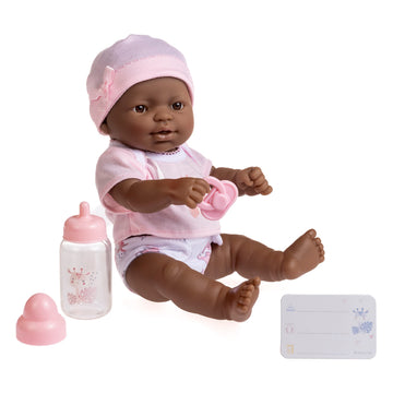 Jc Toys - La Newborn Nursery | 7 Piece Doll Gift Set | 12' Life-Like African American Doll With Accessories | Pink | Ages 2+ (18345)
