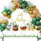 Sage Green Baby Shower Decorations Greenery Baby Shower Decorations With Sage Green Balloons Garland Arch Greenery Oh Baby Backdrop Eucalyptus Leaf Tablecloth For Boho Jungle Safari Woodland Party
