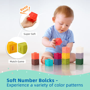 Tookyland Early Learning Toy Bundle - 6 In 1 Box Educational Montessori Play Set; Wooden Baby Toys 0-6 Months Old