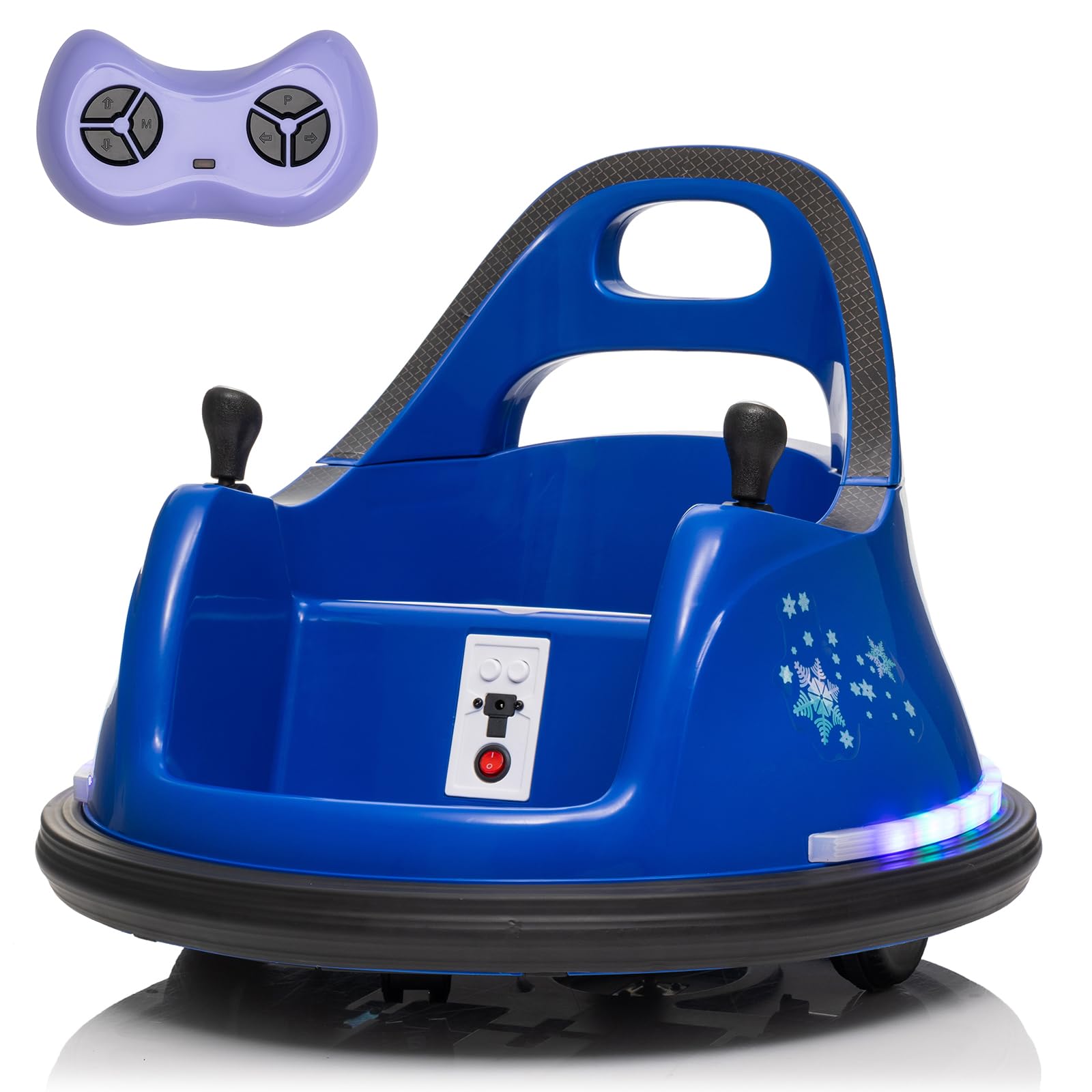 FINITO 12V Ride On Electric Bumper Car for Kids with Remote Control, 360 Degree Spin, LED Lights, Music, Safety Belt for Age 3+ 