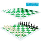 Travel Chess Set 20'' Silicone Chess Board-3.75'' King Height Plastic Chess Piece, Extra Queens & Storage Bag, 2 In 1 Portable C