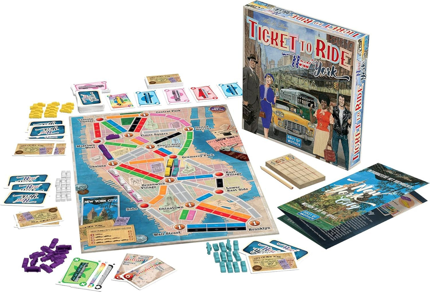 Asmodee Ticket to Ride New York Board Game - Train Route-Building Strategy Game, Fun Family Game for Kids & Adults, Ages 8+, 2-4