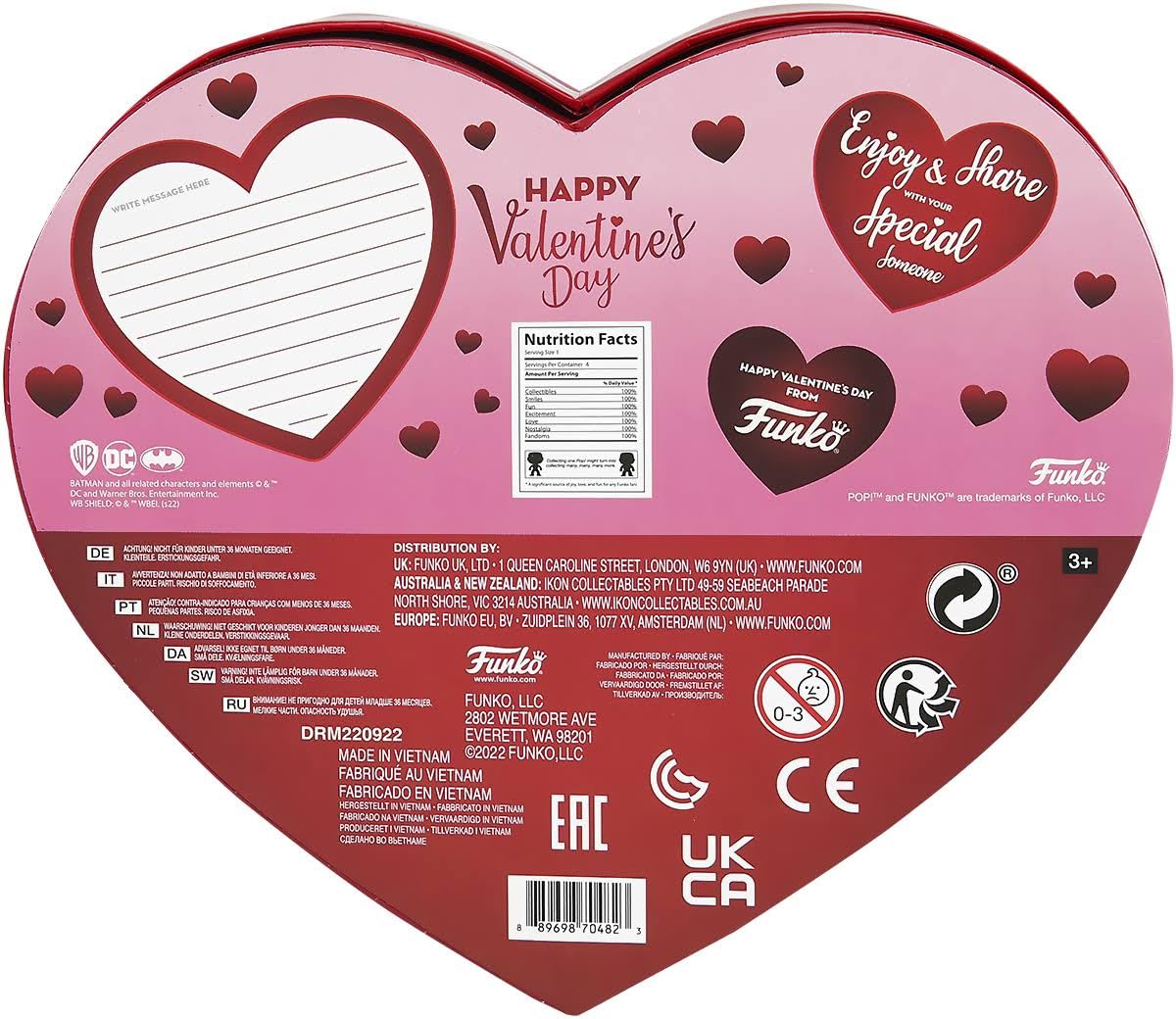 Funko Batman The Animated Series Pocket Pop! 4 Pack Happy Valentine'S Day Heart Shaped Gift Box