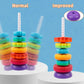 Byfwh Spinning Stacking Toys For Babies 12+ Month Rainbow Ring Flowers Animals Fruits Theme Stacker Abs Toys For Toddlers 1-3 Mo