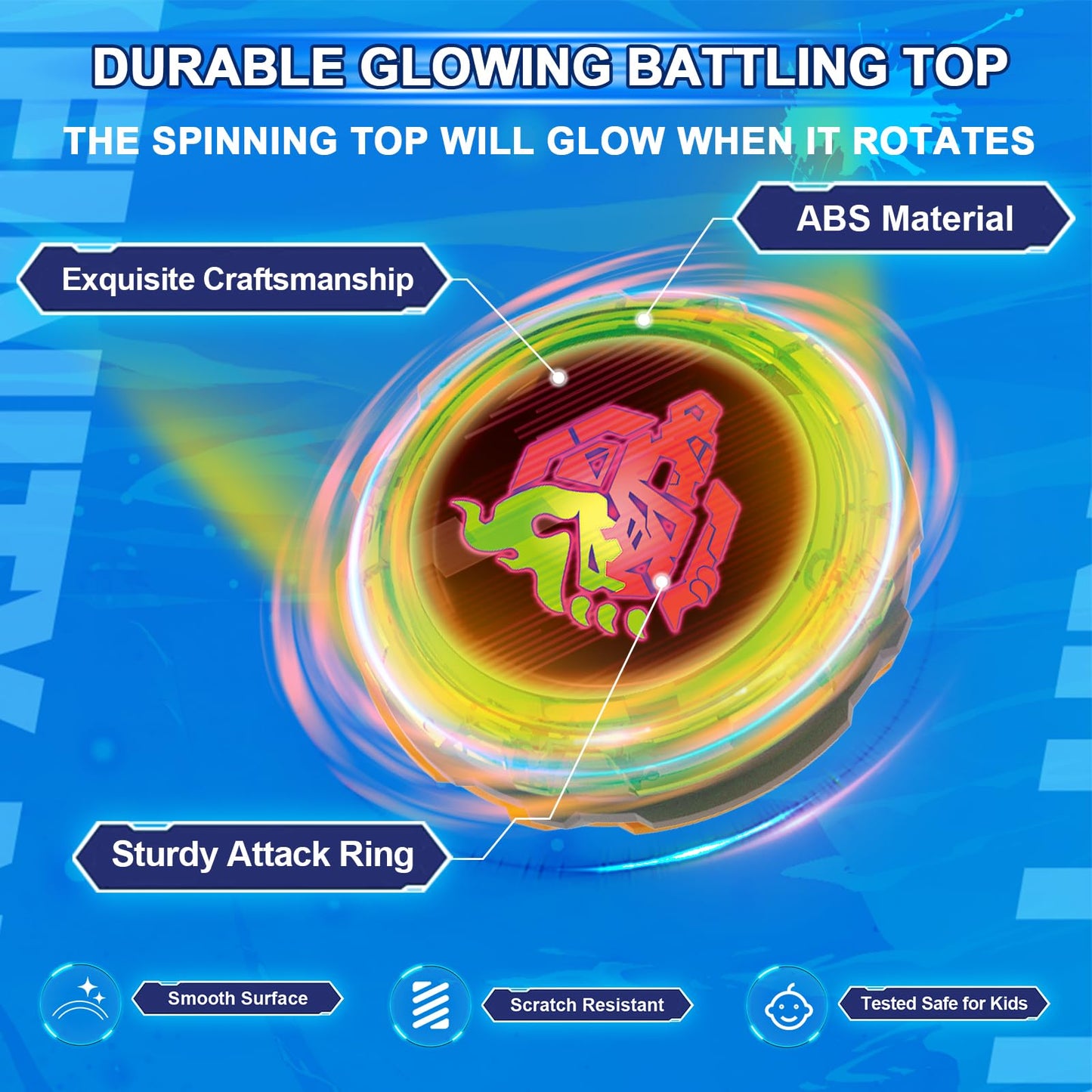INFINITY NADO Spinning top Toy for Kids  Glowing battling top Toy with Telescopic decorative replica blade Launcher  battling top for Kids Boys Girls 5 6 7 8 9 10 11 12 Years Old and up  Blazing War Bear