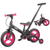 JMMD 6 in 1 Toddler Bike with Push Handle for Kids 18-60 Months, 12 Foldable Balance Bike with Training Wheels, Pedals, Brakes, Kickstand, Push Tricycle Toddler Gift & Toys for Boy & Girl
