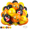 Construction Balloons, 12 Inch Black Orange Yellow Balloons,Excavator Helmet Warning Printed Latex Balloons For Construction Par