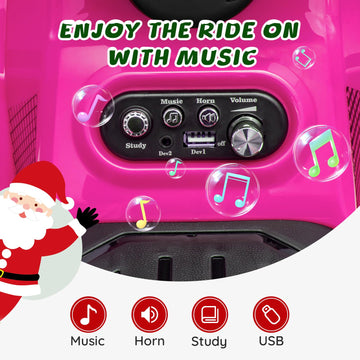 Forever Source Kids ATV - 6V Battery Powered 4 Wheeler, Music & Light, Pink, Large, for Ages 18-36 Months