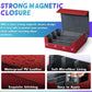 Uaono Card Storage Box For Trading Cards, Premium Card Deck Case Holds 1800+ Single Sleeved Cards For Mtg Yugioh Tcg, Strong Magnet Card Box Fits Magic Game Cards (Red)