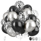 Dagelar Black And Silver Balloon, 30Pcs Metallic Chrome Silver And Black Birthday Balloons With Black Silver Confetti Balloon, H