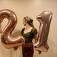 Rose Gold Number 8 Balloon 40 Inch, 8 Balloon Number, 8Th Birthday Decorations, Rose Gold Party Supplies For Boys Girls