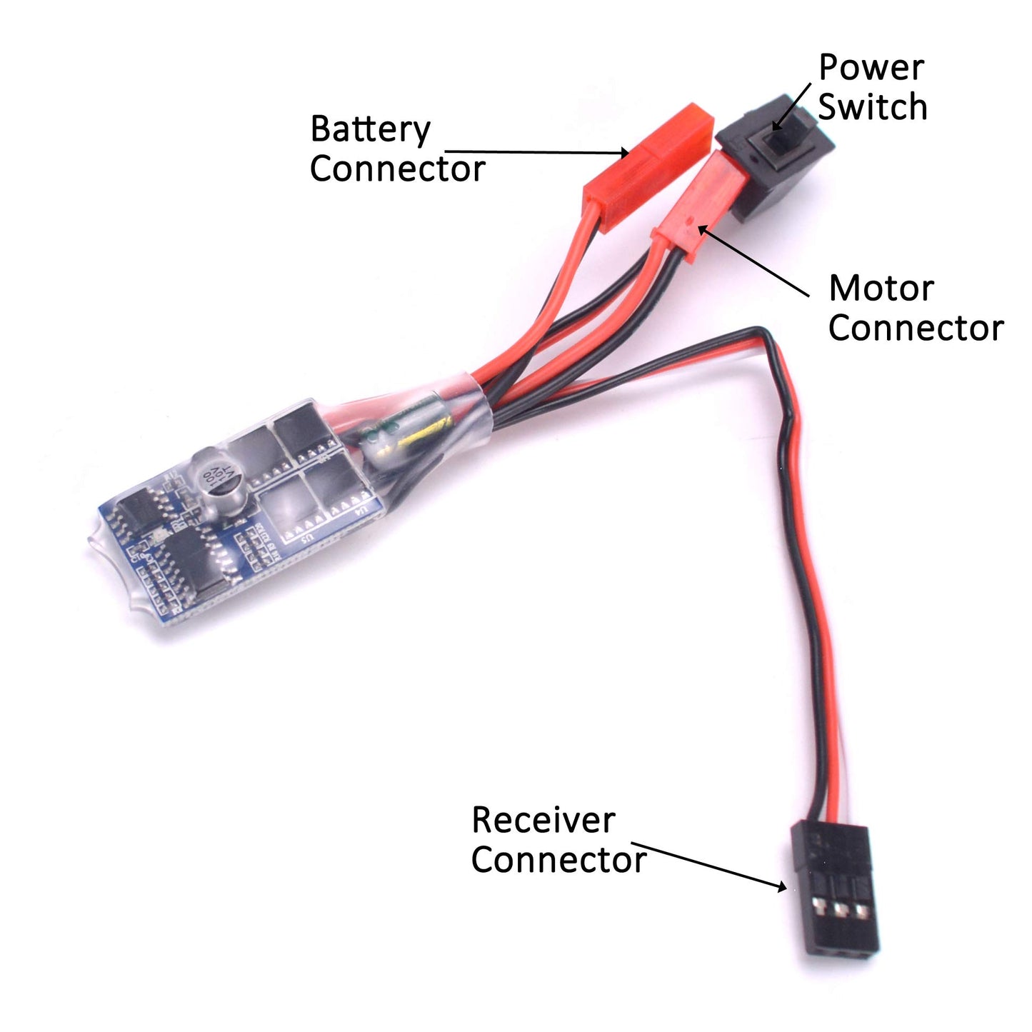 YoungRC RC 30a Brushed ESC Motor Speed Controller for 1/16 18 24 Car and Boat Tank W/o Brake(Pack of 2 Pcs)
