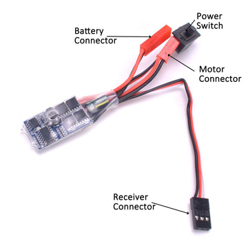 YoungRC RC 30a Brushed ESC Motor Speed Controller for 1/16 18 24 Car and Boat Tank W/o Brake(Pack of 2 Pcs)