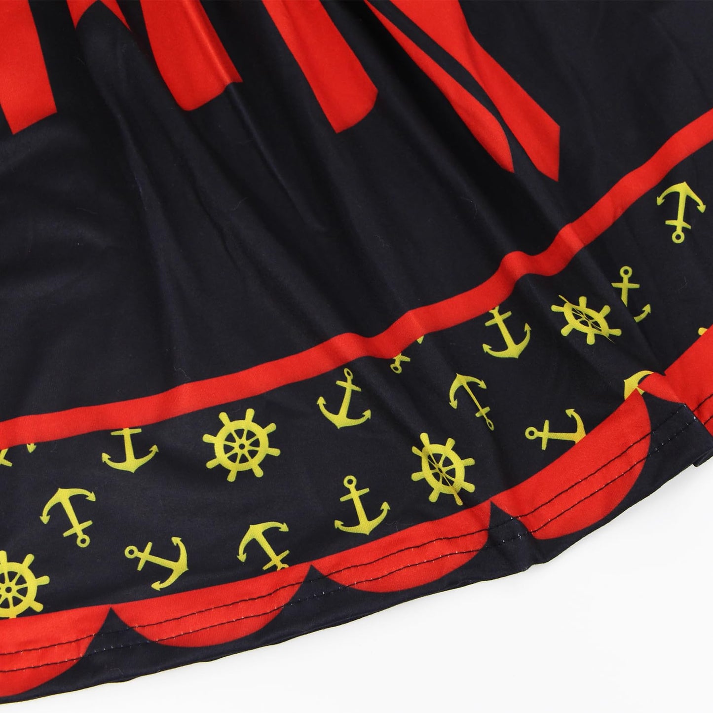Mizzuco Girls Pirate Dress Toddler Buccaneer Costume Kids Dance Skirt Birthday Party Halloween Role Play Outfits(Black,130CM/6-7