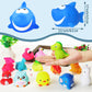 24 Packs Baby Bath Light Up Toys, Floating Rubber Animal Toys For Toddlers Infant Kids Boys Girls Flashing Color Changing Light
