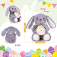 Simgoing Easter Bunny Stuffed Animal Cute Plush Rabbit Holding Easter Eggs Furry Bunny Plush Gift Happy Easter Basket Stuffers F