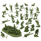 BMC Toys Plastic Army Men - 31pc OD Green WWII Figures, Model BMC-48573, Made in USA