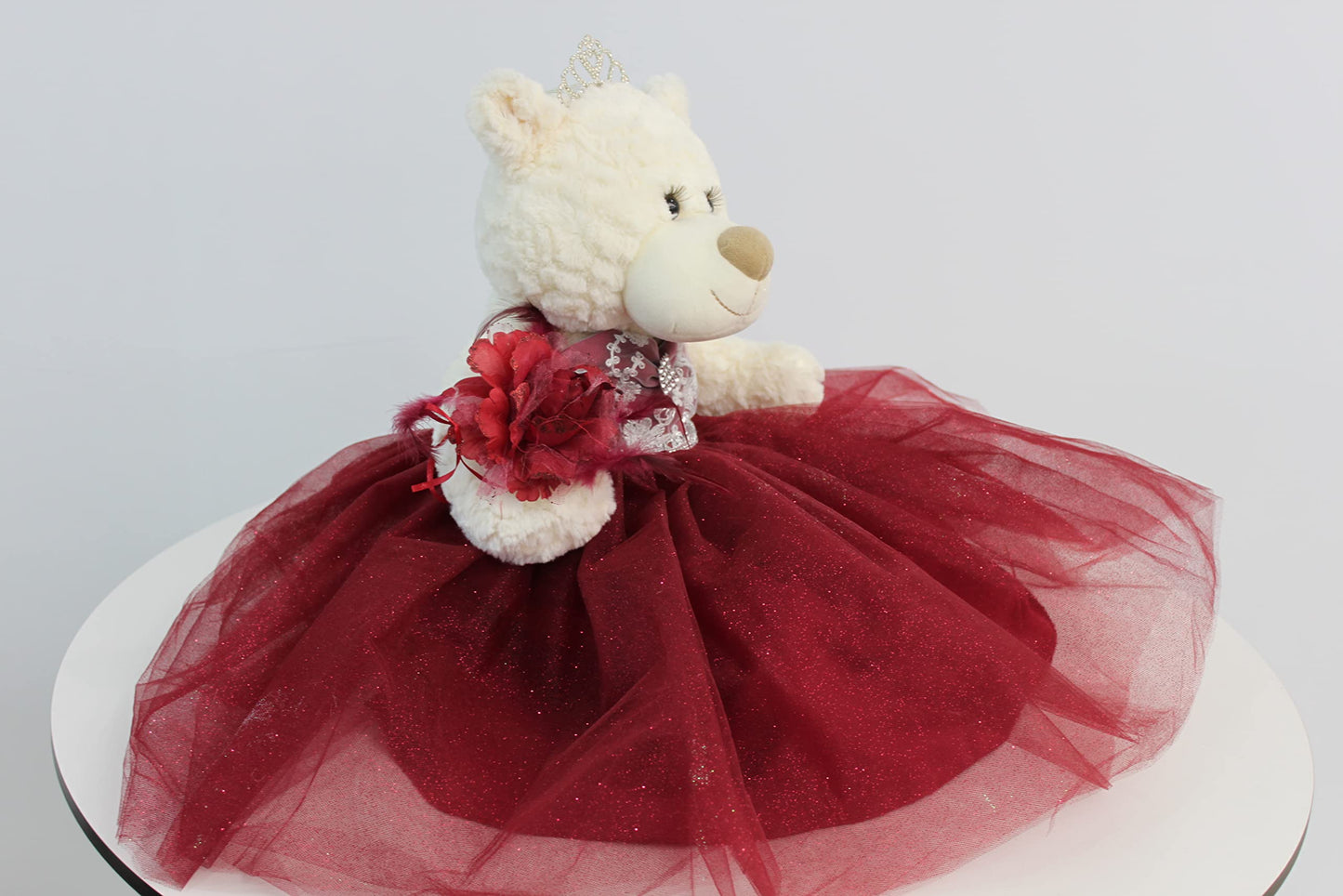 Kinnex Collections By Amanda 20'' Quince Anos Quinceanera Last Doll Teddy Bear With Dress (Centerpiece) B16631-7 (Burgundy1)