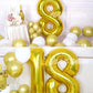 Aule 40 Inch Big Gold 8 Balloon Number Large Foil Helium Number Balloons 0-9 Jumbo Giant Happy 8Th Birthday Party Decorations Fo