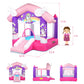 Joymor Pink Inflatable Bounce House With Slide, Unicorn Theme Princess Bounce House For Girls Outdoor And Indoor Use, Pink Bounce House For Kids 3-6 (Blower Included)