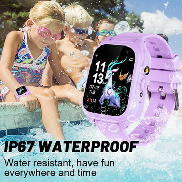 Waterproof Smart Watch For Kids 3-12 Years Boys Girls Learning Toys With 26 Puzzle Games Pedometer Camera Video Recording Music Player Alarm Timer Hd Touchscreen Toddler Watch Birthday Gift