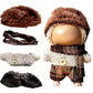 17cm Doll Clothes Set(NO Doll) - Cute Knit Sweater & Handcrafted Crochet Skirt  enhanced Fashion  Soft Stretch Fabric Costume Accessories Brown Winter Suit(Ears Cannot Pass Through The Headgear)