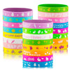 Hexiaoxiao 24Pcs Easter Rubber Bracelets Silicone Wristbands For Easter Party Favors Supplies Rubber Bracelets For Kids&Teens Gi