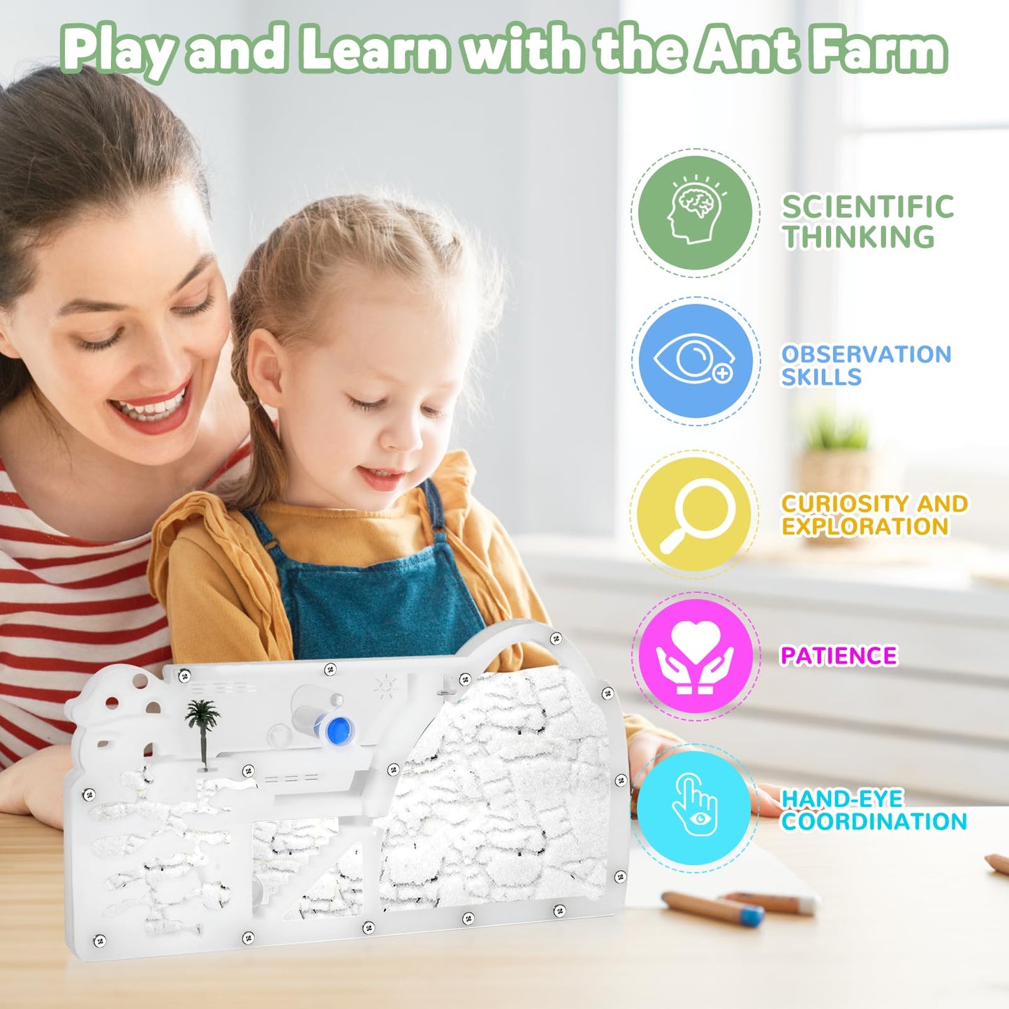 Blevla Ant Farms with Connections  Ant Farms for Kids & mature-themed  Live Ants for Ant Farm Educational Science DIY Toy Kit - STEM Learning Toy - Great Gifts for Boys & Girls (Castle)